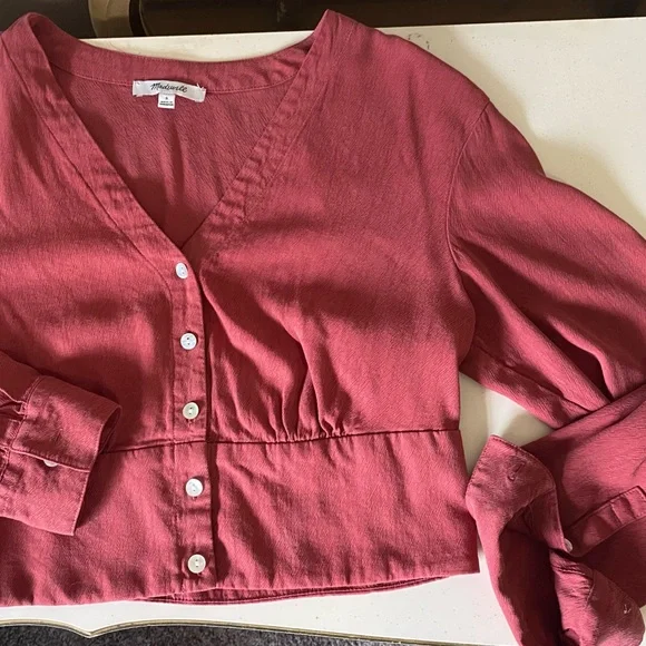 Madewell V-Neck Button-Up Blouse - Picture 4 of 6